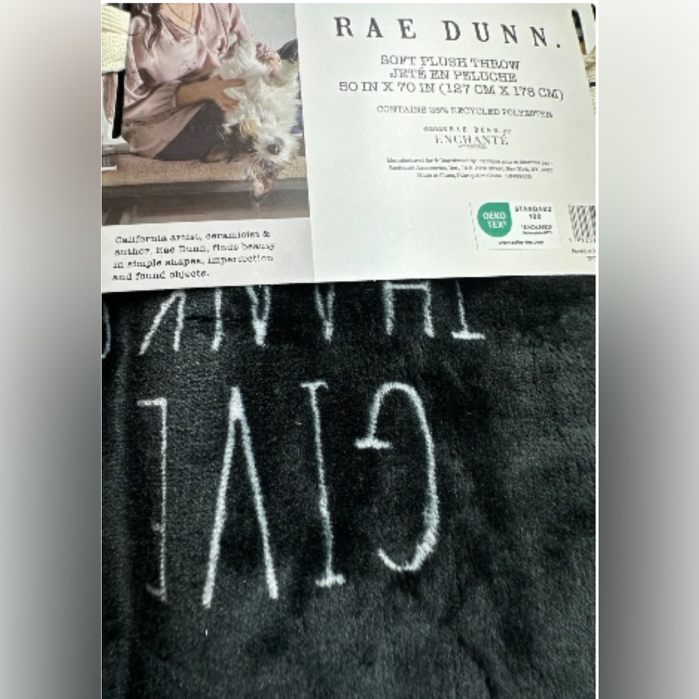 Brand New With Tags Rae Dunn Soft Plush Fur 50x70 blanket